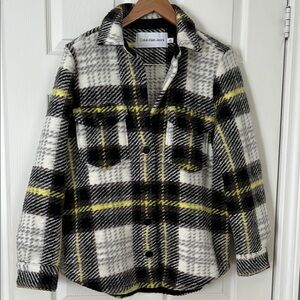 Calvin Klein Plaid Jacket - Black, White, Yellow